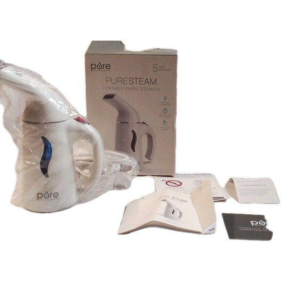 Pure Steam Portable Fabric Steamer New‎ Inbox Box  Does Have Slight Damage - Picture 1 of 12